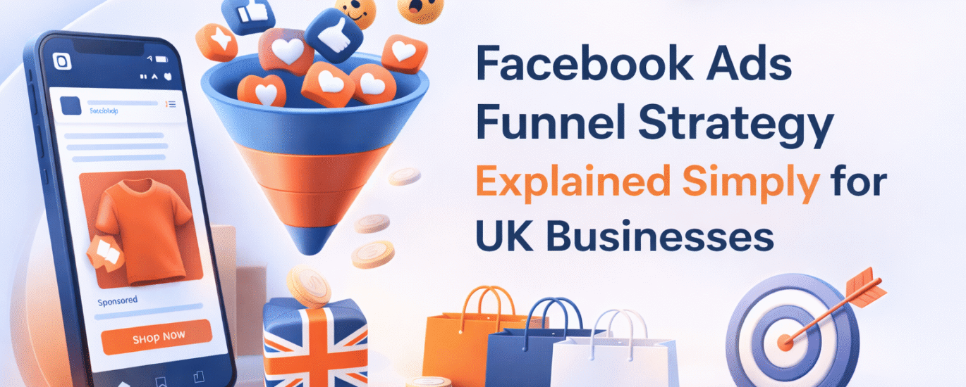 Facebook Ads funnel strategy explained for UK businesses with awareness, consideration, and conversion stages