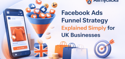 Facebook Ads funnel strategy explained for UK businesses with awareness, consideration, and conversion stages