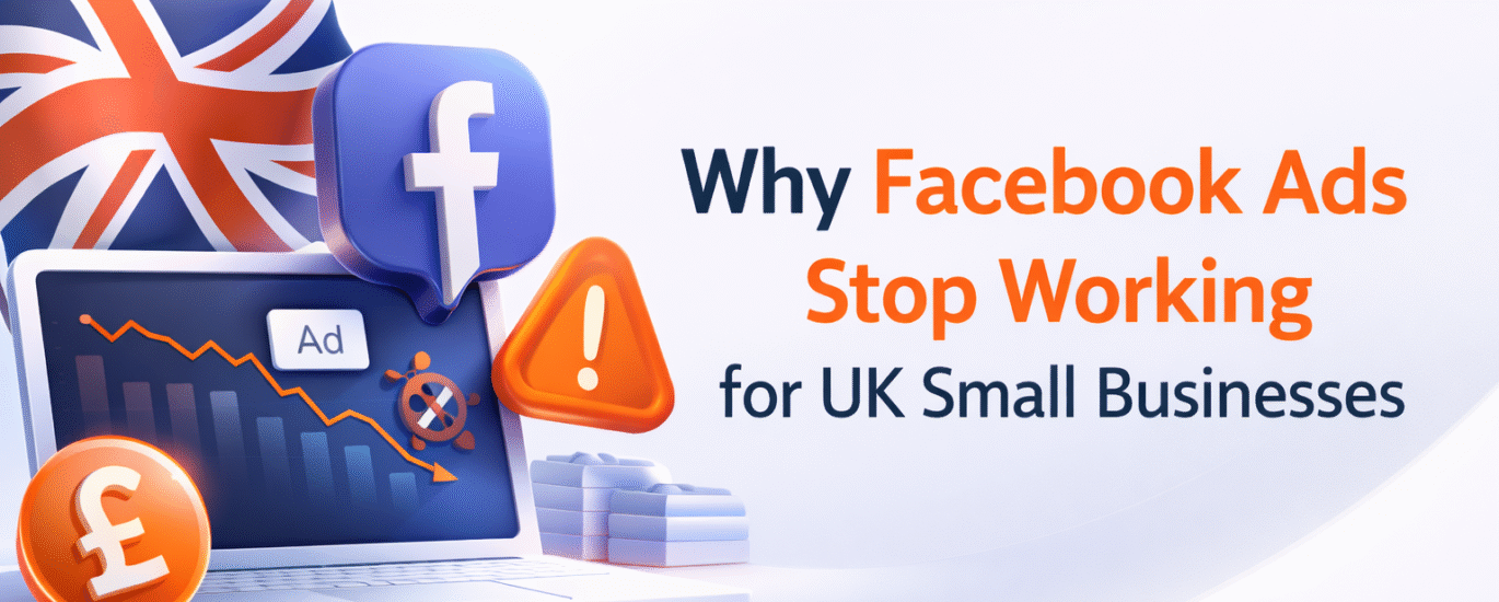 UK business owner reviewing Facebook Ads performance with marketing expert
